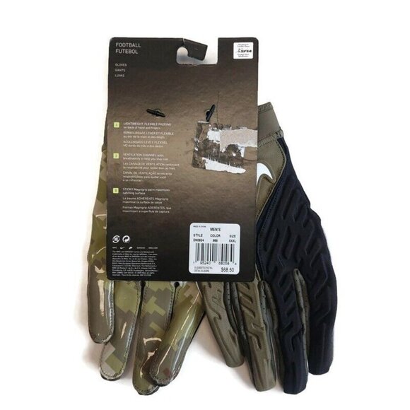 NIKE Superbad Padded Receiver Football Gloves NFL Salute To Service Size 3XL - Picture 2 of 6